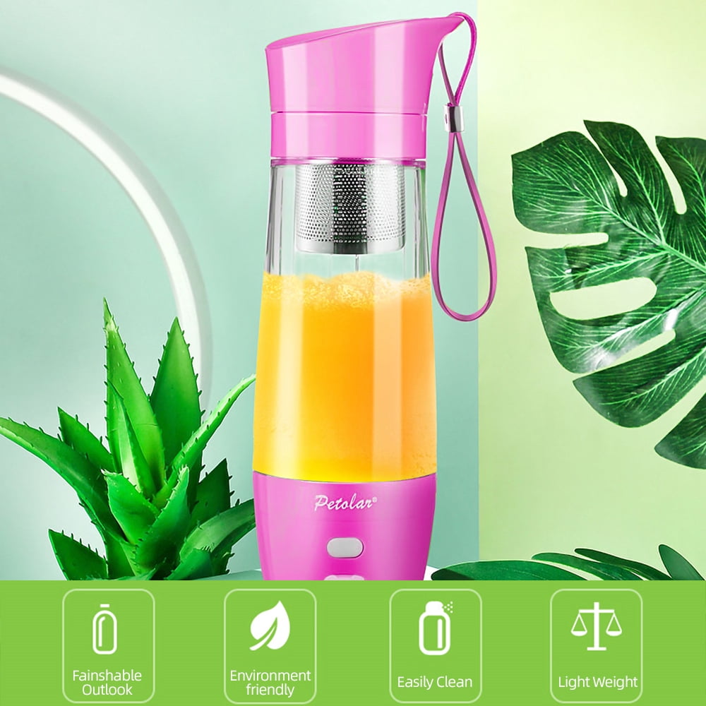 Mini Juicer Cup 430ml Fruit Juice Mixer Travel Blender with Stainless