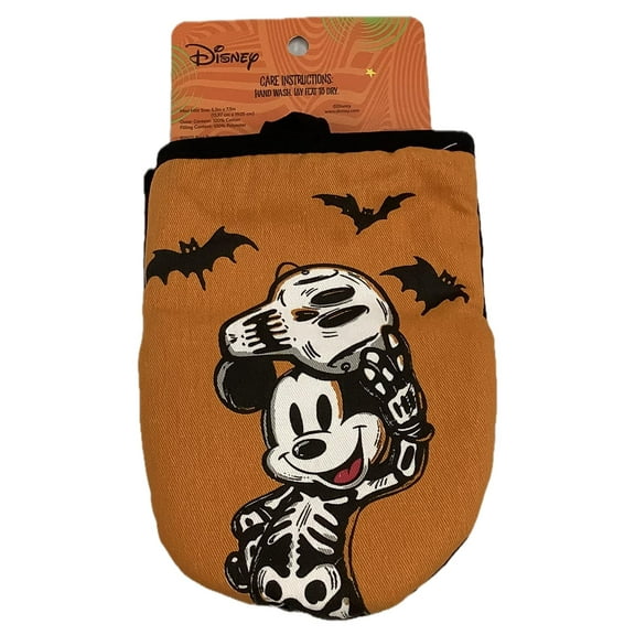 Disney Halloween Oven Mitts, Mickey Mouse Skeleton Design
