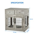 thumbnail image 6 of Wooden Dog Cage with Cushion, Indoor Dog Kennel, Dog House, Dog Furniture, Side End Table, Rustic Grey 31.5" L, 6 of 8
