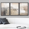 thumbnail image 2 of wall26 Framed Canvas Print Wall Art Set Gray &amp; Tan Color Block Ocean Wave Overlay Nature Wilderness Digital Art Modern Art Rustic Scenic for Living Room, Bedroom, Office - 16"x24"x3 Bla, 2 of 5
