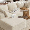 thumbnail image 6 of Asofer 105" Modular Sectional Sofa, Pet Friendly Corduroy Boneless L-Shaped Couch with Deep Seat & Chaise, No Assembly Required, High Resilience Foam, Beige, 6 of 11