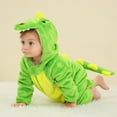 thumbnail image 4 of Meitianfacai Baby Winter Romper Toddler Dinosaur Dress Up Outfit Unisex Baby Toddler Flannel Hooded Jumpsuit,Green,Size:6-12 Months, 4 of 9