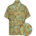 thumbnail image 6 of HAPPY BAY Men's Hawaiian with Pocket Beach Shirts Casual Short Sleeve Shirts Button Down Shirt Men M Starred Leaves, Yellow Summer, 6 of 7