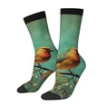 thumbnail image 1 of Fotbe Retro Birds Calcetas Largas con Estampado para Hombre y Mujer – Calcetas de Compresión Transpirables y Elásticas, Viajar y Uso Diario Talla 5-11, 1 of 6