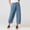 Blue, variant on Women's Solid Color Pocket Cropped Linen Pants Casual Ankle Length Asymmetrical Trousers Stretchy Pants for Women Casual Womens Work Pants Business Casual Pant for Women Casual Summer Pant Beach