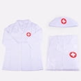 thumbnail image 3 of Disfraz de médico y enfermera para niños, para juegos de rol, para experiencia profesional, ropa de médico senior, color blanco, 3 of 6