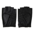 thumbnail image 3 of serony Retro PU Leather Men Fingerless Driving Cycling Gloves L Black Button, 3 of 9