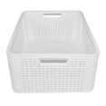 thumbnail image 2 of Paquete De 2 Cajas Organizadoras Duras Tipo Rattan Blanco, 2 of 5
