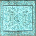 thumbnail image 1 of Ahgly Company Indoor Square Persian Light Blue Traditional Area Rugs, 4' Square, 1 of 4