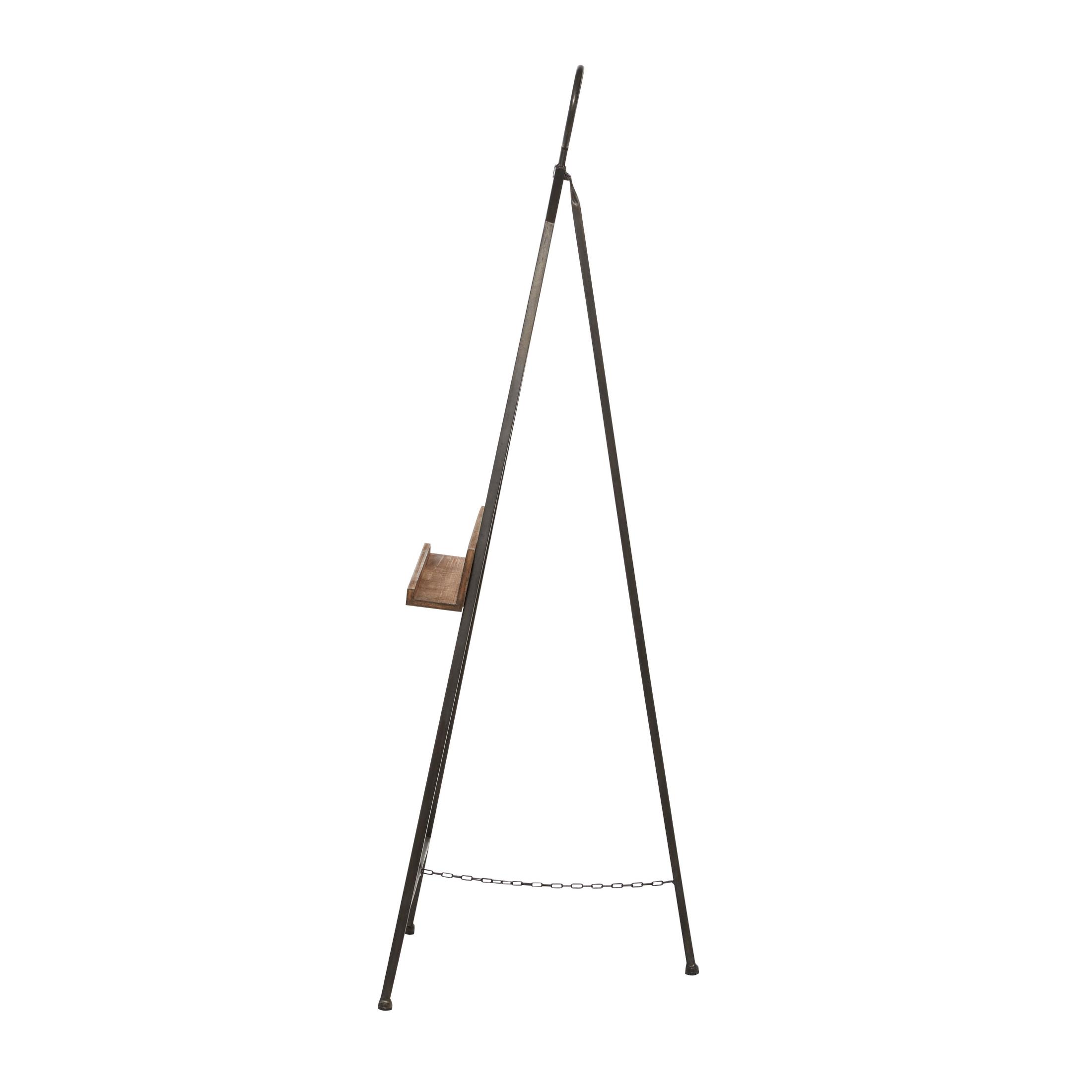 DecMode Black Industrial Extra Large Standing Metal Easel, 16"W x 52"H,for Canvas Holder, Signs, Mirrors and Message Boards