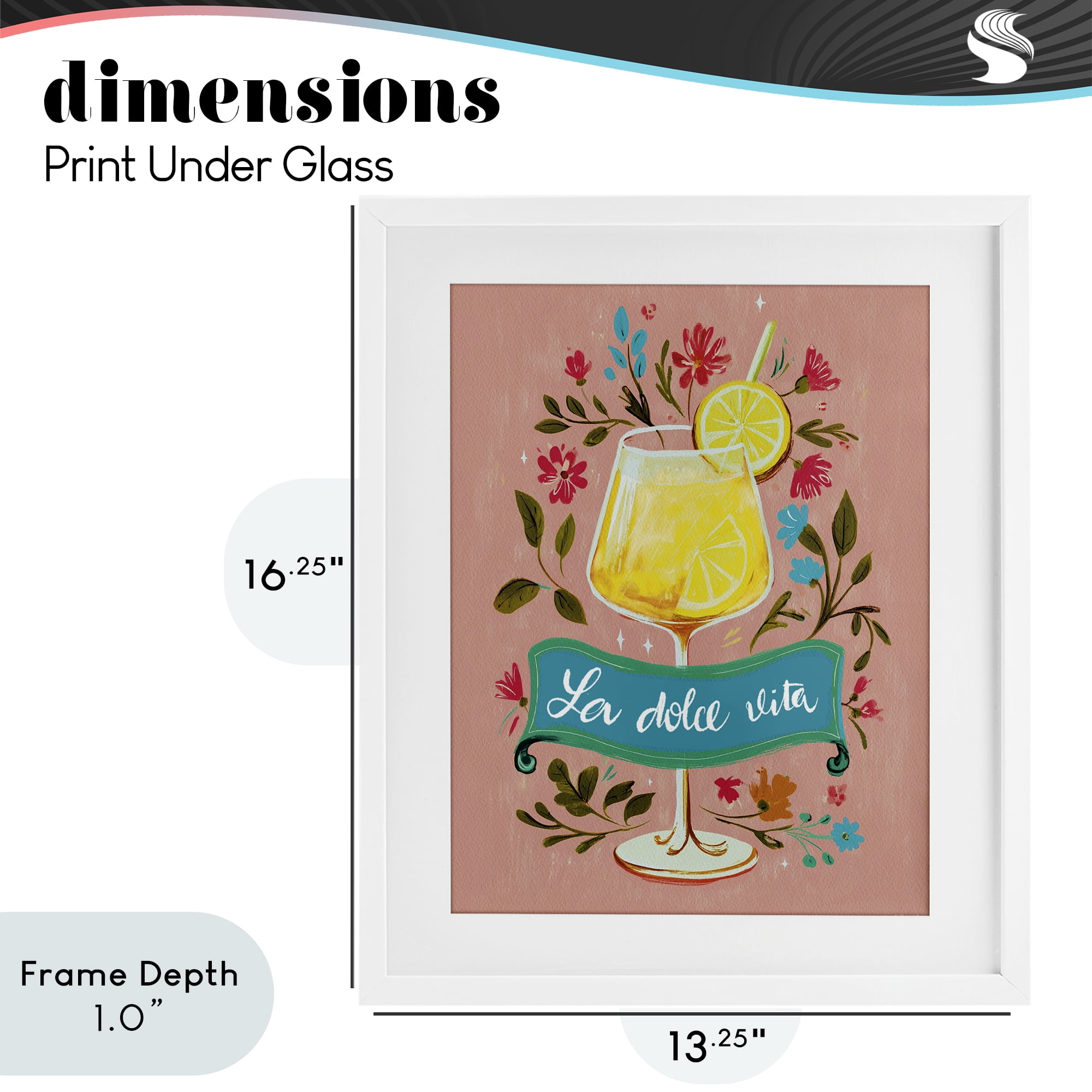 Stupell Industries Lemon Cocktail Sweet Life White Framed Print Under Glass, design by Yen