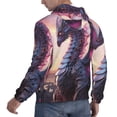 thumbnail image 6 of Pofeuu Dragon Print Mens Casual Hooded Collar Drawstring Hoodies Pullover Sweatshirts Casual Long Sleeve Shirts-3X-Large, 6 of 7