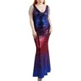thumbnail image 5 of Women's V Neck Sequin Formal Evening Dress Tassel Bead Sleeve Mermaid Long Gown 1920S Party Maxi Military Dress, 5 of 6