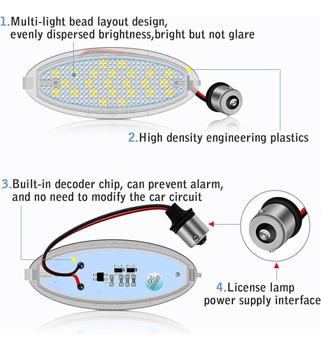 Applicable to License Plate Light For Opel Astra F Corsa B Vectra B1995-01