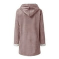 thumbnail image 5 of VINUSLI Winter Coats for Women Warm Fleece Lined Jackets Horn Buckle Button Sherpa Faux Fur Hooded Parka Peacoat Outerwear 2025 Pink,M, 5 of 13
