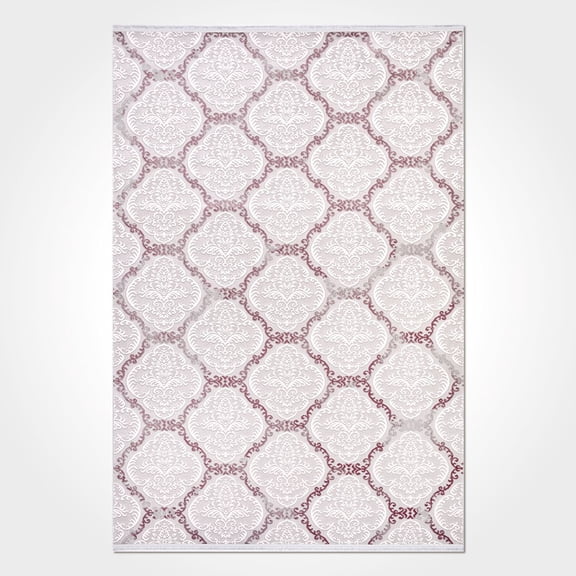 Amari Cream Geometric Acrylic Area Rugs for Living Room Jacquard Textured Modern Rugs Soft Geometric Rug for Bedroom Mid Century Washable Rug Non-Slip Bohemian Perfect for Dining Room Office