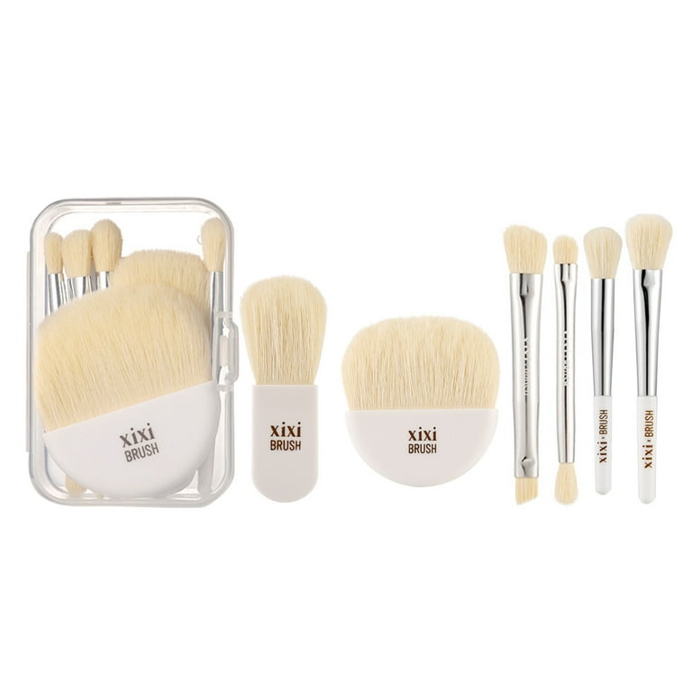 6pcs/set Mini Travel Portable Makeup Brush Set With Soft Animal Hair,  Including Eye Shadow Brush, Loose Powder Brush, Blush Brush, Blending  Brush