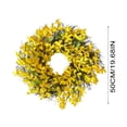 thumbnail image 3 of Yellow forsythia Door Wreath, 24 Inch Summer Wreaths for Front Door Outside, Hand Made Artificial Forsythia Flower Wreath for Front Door Window Wall Farmhouse Home Gift, 3 of 8