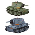 thumbnail image 4 of RC Tank Full Scale Infrared Remote Control Mini Desktop Tank Toy for Kids & Adults, Interactive Battle Vehicle, Gray/Blue, 3.15 Inch, 4 of 8