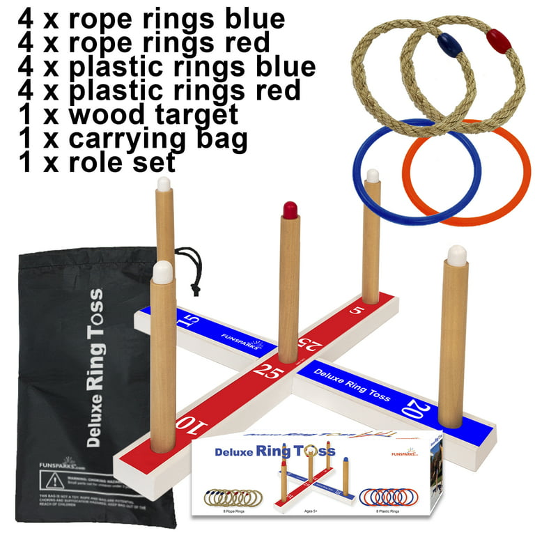 Ring Toss Game Deluxe - Amazing Ring Tossing Game Set by Funsparks