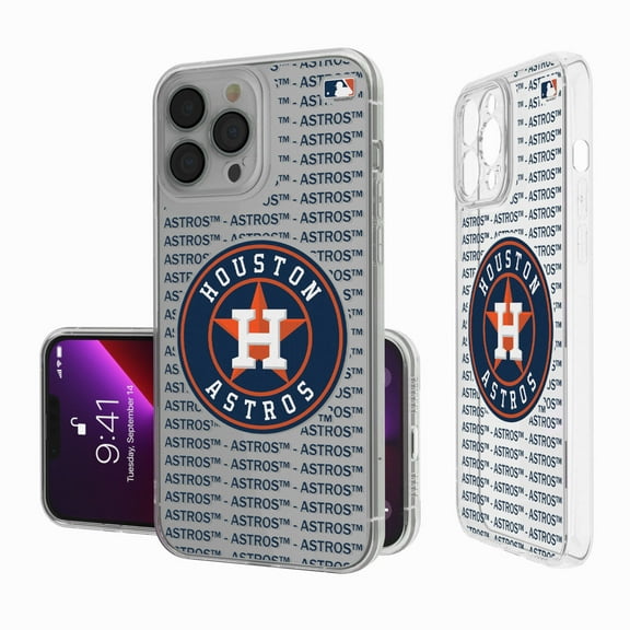 Houston Astros Text Backdrop Clear iPhone Case