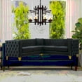 thumbnail image 2 of Modern Velvet L-Shaped 5-Seater Corner Sofa 82.2Inch with 3 Cushions for Multiple Spaces, 2 of 12