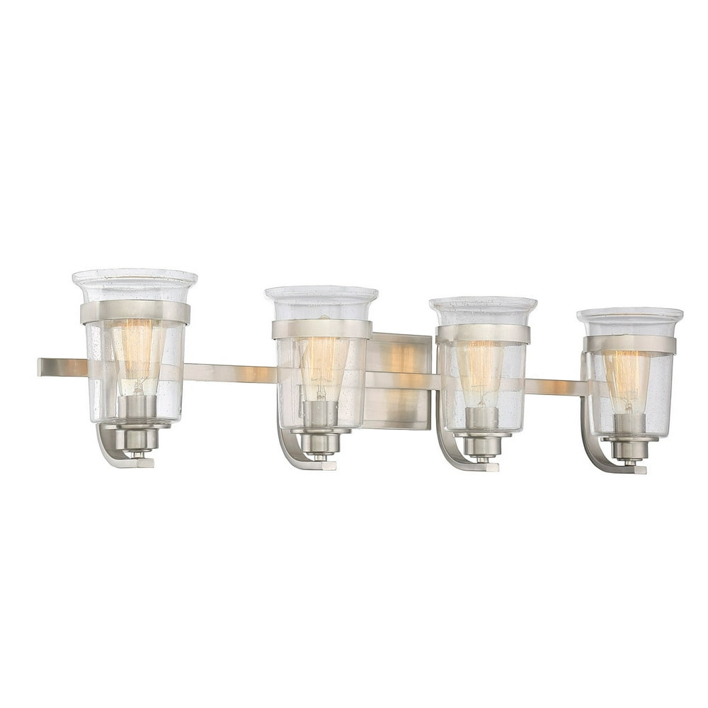 Bathroom Vanity 4 Light With Satin Nickel Finish Incandescent Bulbs 33