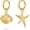 Drop Starfish, variant on Chunky Gold Stud Earrings - Seashell Starfish Vintage Boho Ocean Sea Scallop Shell Statement Earrings