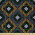 thumbnail image 2 of Ambesonne Ikat Fabric by the Yard Microfiber, Diamonds Hatch Lines, 2 Yards, Orange Purple Black, 2 of 4