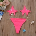 thumbnail image 6 of Qiylii Sexy Women Summer Solid Bikini Set Push-Up Padded Swimwear Bandage Star Swimsuit Bathing Beachwear, 6 of 6