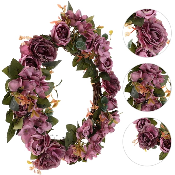 Healifty Assorted Color Hanging Wreath Garland for Wall and Door Decoration, Seasonal Home Decor