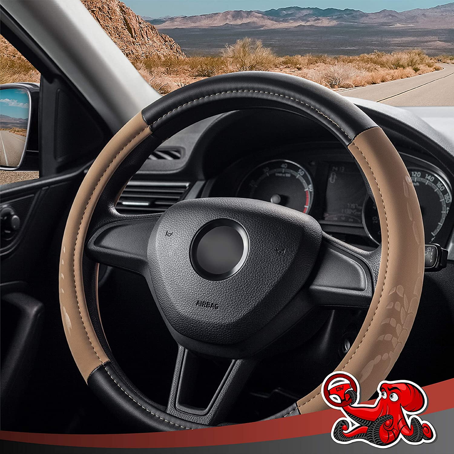 Brown Car Universal Foldable Car Steering Wheel Anti-Theft Three-Direction Airbag Lock