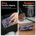 thumbnail image 6 of Case Designed for iPhone 16, Hybrid Back Case with Ring Stand & Hidden Card Slot & Support Magnetic Car Mount Shockproof Fall-Protection Slim Phone Cover for iPhone 16, Violet, 6 of 7