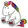 BRB Product _ Rainbow Unicorn Sticker Decal Large 5" x 5" Laptop Water Bottle