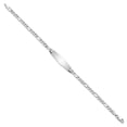 thumbnail image 4 of Auriga Fine Jewelry 14K White Gold Semi-Solid Figaro Link Id Bracelet 8 inch for Women, 4 of 5