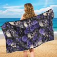 thumbnail image 5 of Bulopur Gothic Skull Front Car Seat Cover Towel for Men Purple Rose Waterproof Car Seat Protector with Storage Bag for Sport Running Soft Fit SUV Sedan Truck 1pcs, 5 of 7