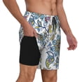 thumbnail image 2 of Sikiie Flowers and Butterflies Print Men's Double Layer Swimming Trunks, Adjustable Waistband and Pockets Sports Swimming Trunks, Beach Swimwear-Large, 2 of 6