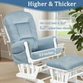 thumbnail image 5 of Lovote 5 in 1 Glider Rocker Replacement Cushions Set - Soft Thicken Velevt Rocking Chair Cushion with Ottoman Cover for Indoor Nursery Glider Rocking Chair, Blue, 5 of 8