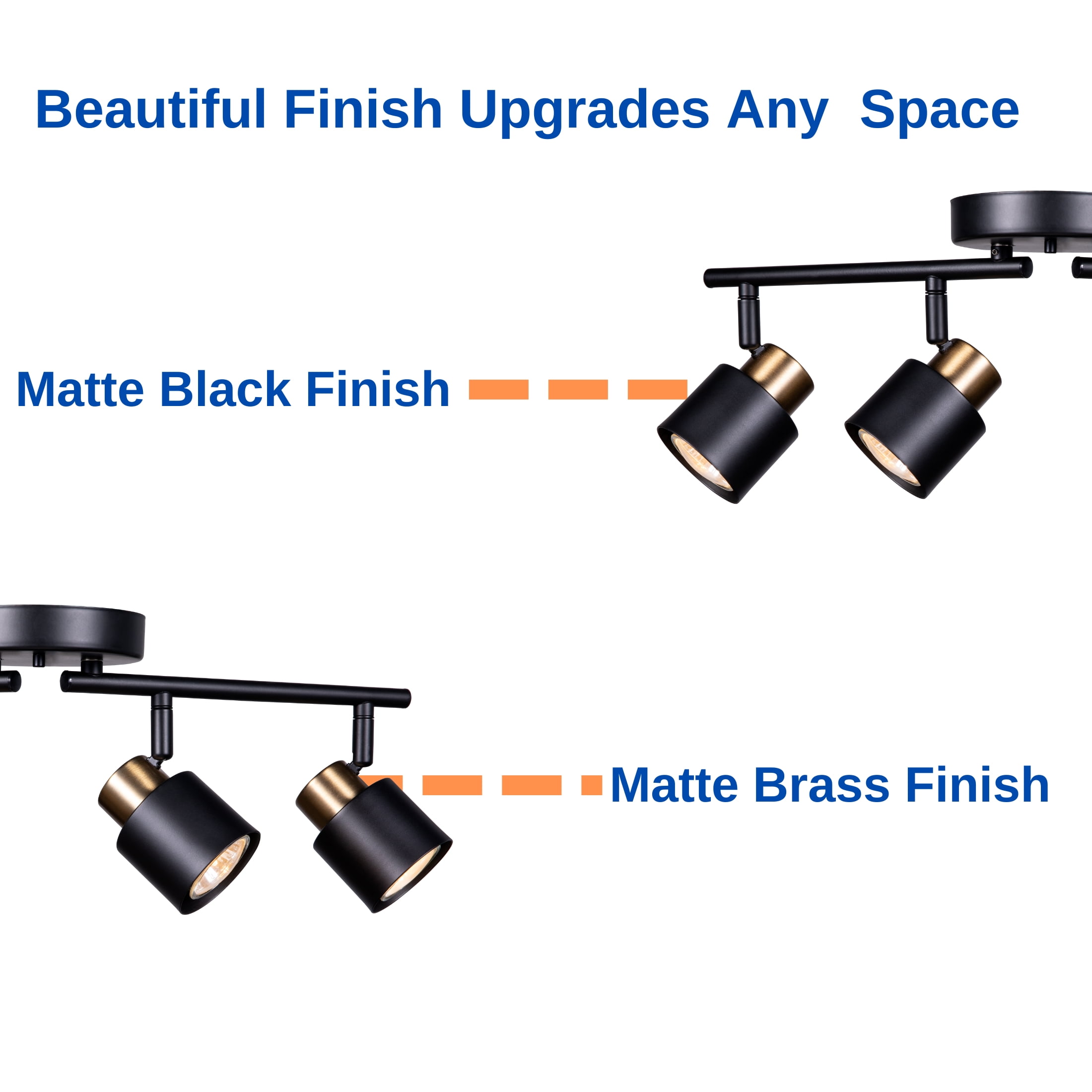 CRAFTRONOS 4 Light Track Lighting Black Brass Adjustable Arm CR62150BK