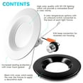 thumbnail image 2 of Luxrite 5/6 inch LED Recessed Retrofit Downlight 14W=90W 5 Color Options Dimmable Can Light 1100 Lumens Wet Rated Black Trim IC Rated, 2 of 8