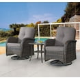 thumbnail image 2 of POCASSY Swivel PE Wicker Rattan Outdoor Rocking Chairs Set with Side Table (2 chairs and 1 side table), 2 of 8