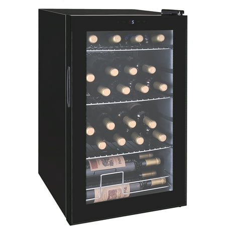 RCA Beverage Center Black - Fits 101 Cans or 24 Wine Bottles (Best Wine Fridge Under Counter)