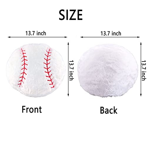 LIOOBO 1pc 12cm Stuffed Baseball Pillow Plush Fluffy Sports Ball Throw Pillow Soft Durable Sports Toy Gift for Kids Room Decoration Winter Style 