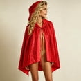 thumbnail image 6 of WAGUTH Womens Sparkly Sequin Hooded Cape Cloak Tie Front Glitter Cover Up Shawl for Halloween Party Outfits, 6 of 7