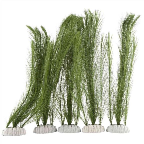 Aquarium Decorations Fish Tank Artificial Green Made Of Silk Fabrics Plastic,for All Fish and Pets 5Pcs,5x Landscaping plants,Green