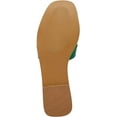 thumbnail image 3 of Steve Madden Hadyn Green Leather Cut-Out Slip On Open Toe Flat Slides Sandals, 3 of 4
