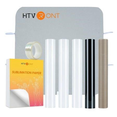 HTVRONT Automatic Heat Press 2 & Heat Press Accessories for Heat Press -210 PCS Includes HTV, Sublimation Paper, Sublimation HTV, Heat Resistant Tape, Heat Press Mat