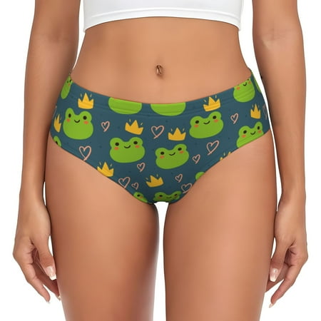 Womens Underwear - cartoon frog heart cute No Show Seamless Underwear for Women  Soft Comfort Stretch Women s Panties  Hipster Ladies Panties Bikini Underwear Briefs