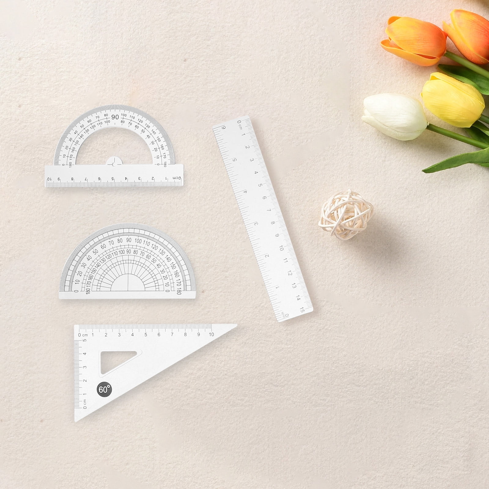 8 Pcs Clear Plastic Ruler Rulers Math Spiral High-strength Student Transparent