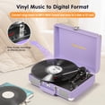 thumbnail image 3 of Tourne-disque Vinyle TANLANIN Vintage 3 Vitesses Bluetooth Violet, 3 of 8
